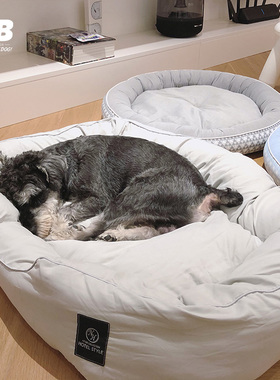 出口日本秋冬狗窝羽绒棉窝保暖ins雪纳瑞泰迪四季床睡垫宠物窝