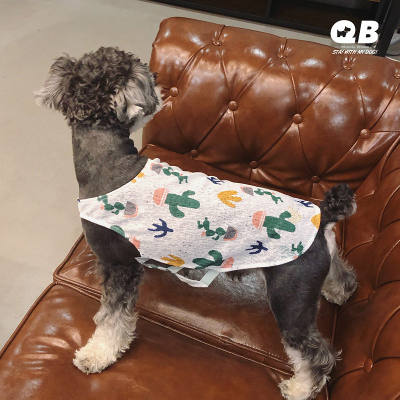 QB宠物狗狗衣服夏装雪纳瑞泰迪法斗博美猫咪网眼防晒薄款透气背心