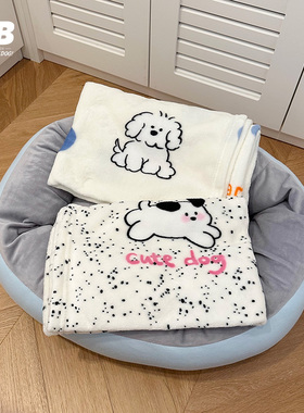 qb宠物狗狗猫咪保暖加绒毛毛毯垫子双面雪纳瑞泰迪比熊被子狗毯子