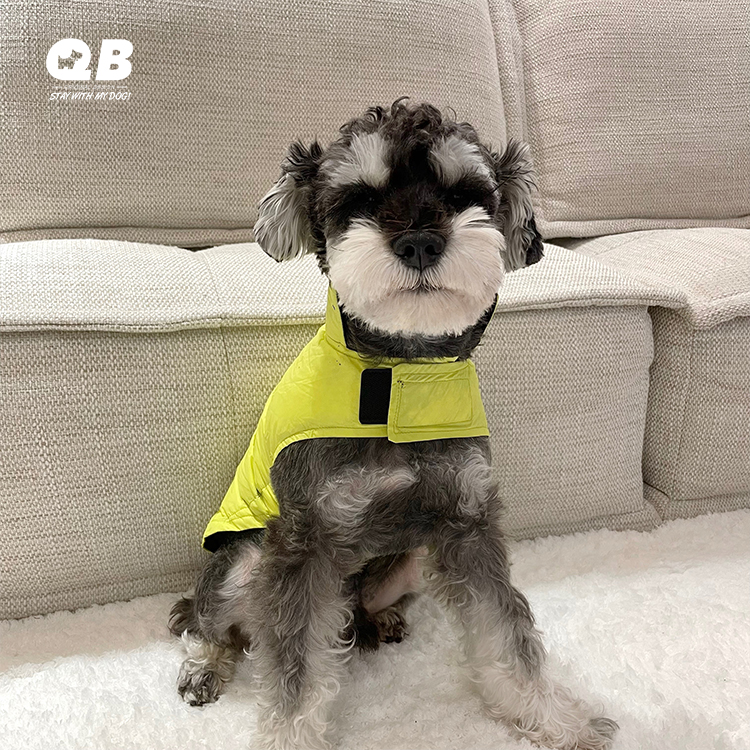出口尾外贸宠物狗秋冬保暖羽绒马甲轻便防风斗篷黄色蓝色休闲衣服