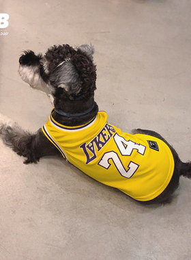 QB狗狗篮球背心雪纳瑞衣服夏装薄款泰迪法斗湖人24科比同款篮球衣