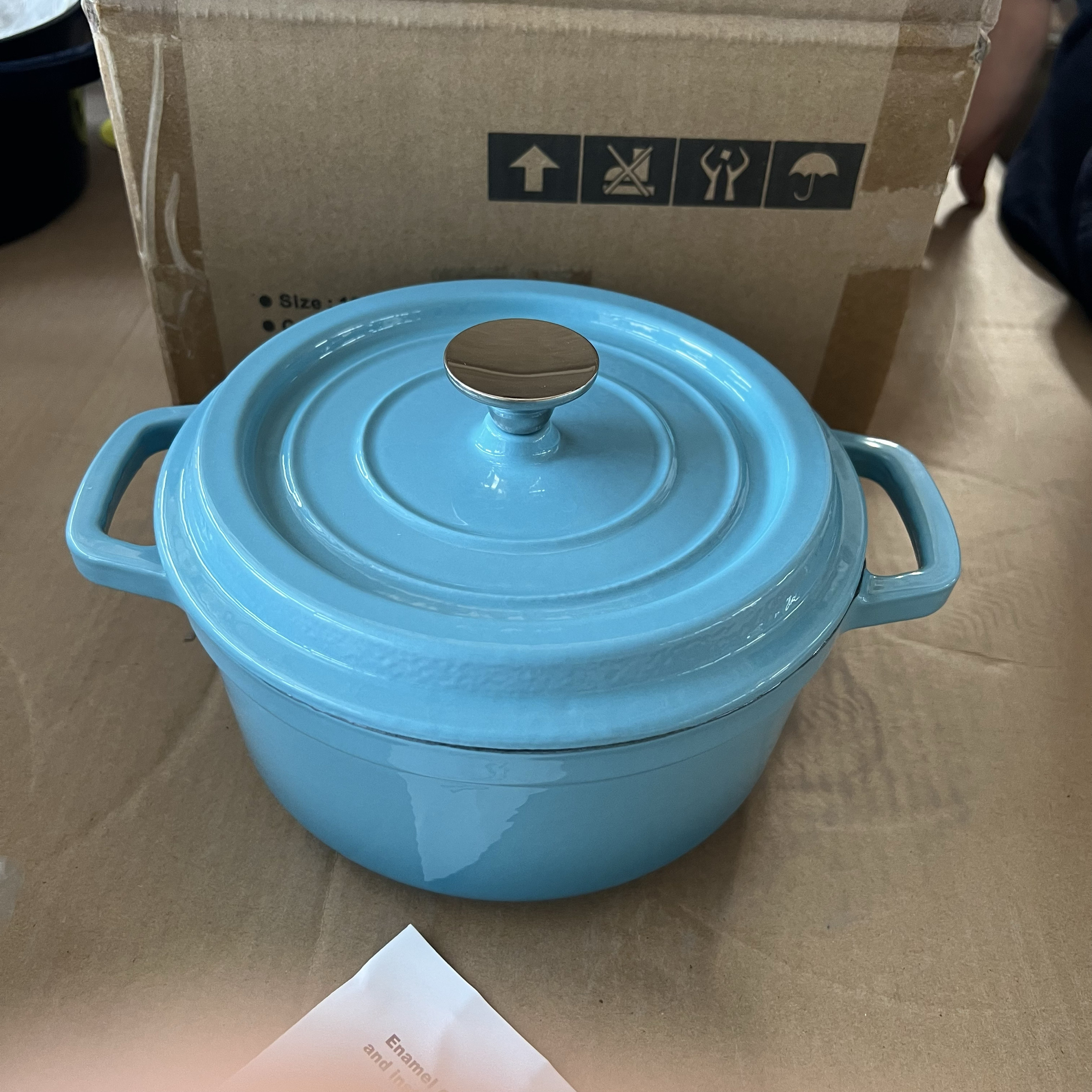 顺丰包邮Mins湖蓝18cm出口铸铁珐琅锅家用炖锅汤锅电磁炉煤气灶