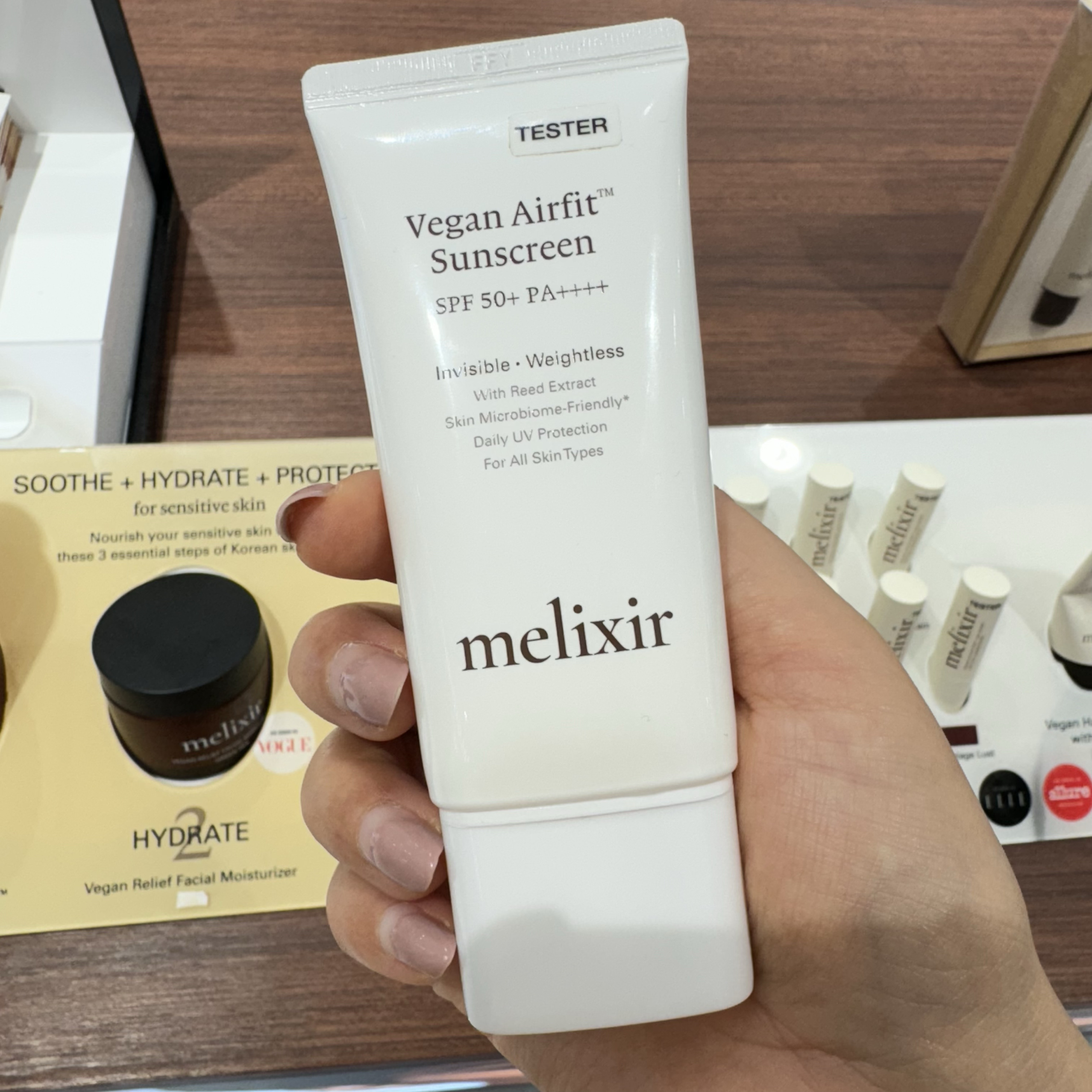 韩国melixir素食主义空气感防晒霜50ml 轻薄清爽SPF50敏感肌可用