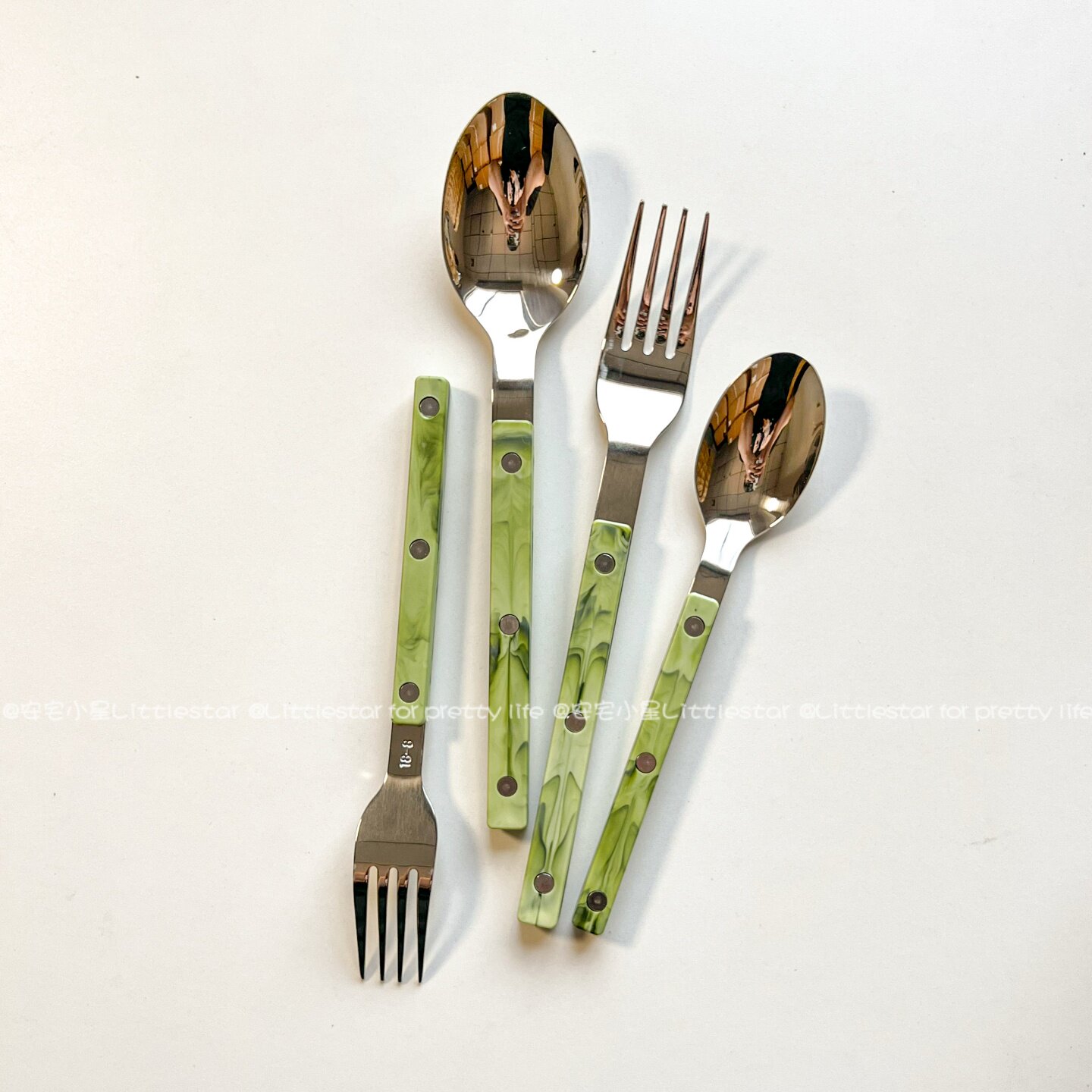 法式ins风浅绿刀叉勺套装西餐餐具牛排刀蛋糕水果叉子餐厅甜品勺