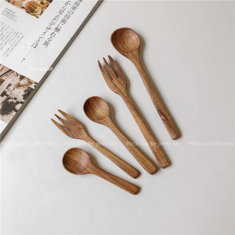 安宅小星日系手作蛋糕叉甜品勺