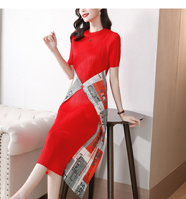 三宅褶皱连衣裙法式设计感小众