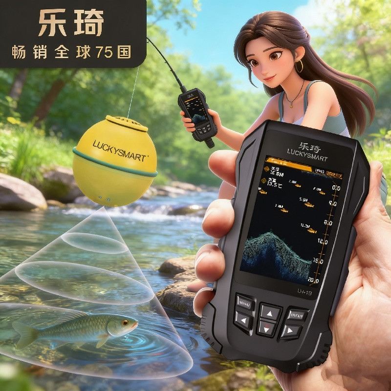 乐琦新款250米声纳探鱼器无线户外钓鱼探测器野钓路亚智能找鱼器