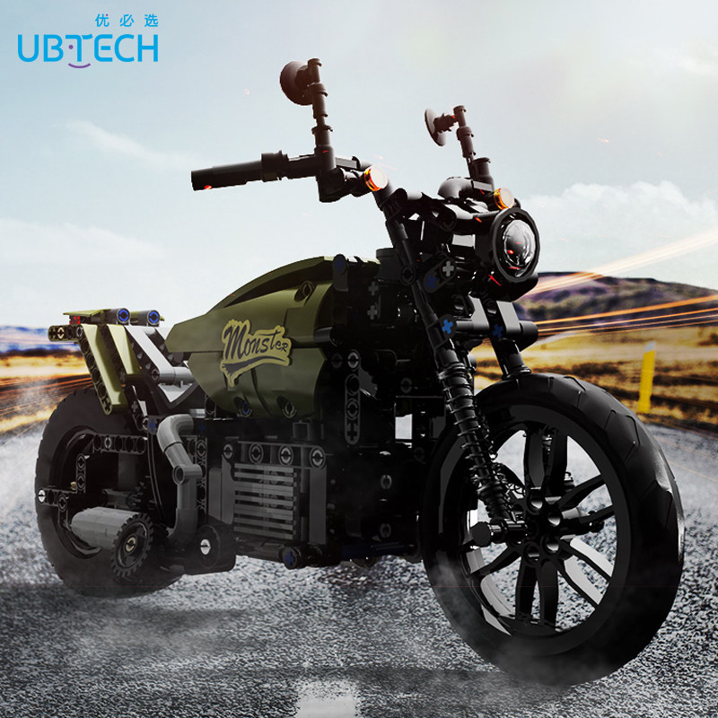 UBTECH UBTECH BAFENG 오토바이 지능형 프로그래밍 로봇 조립 키트 전자 빌딩 블록 어린이 교육 줄기 원격 제어 장난감 조립 초등학교 JIMUGO 오토바이