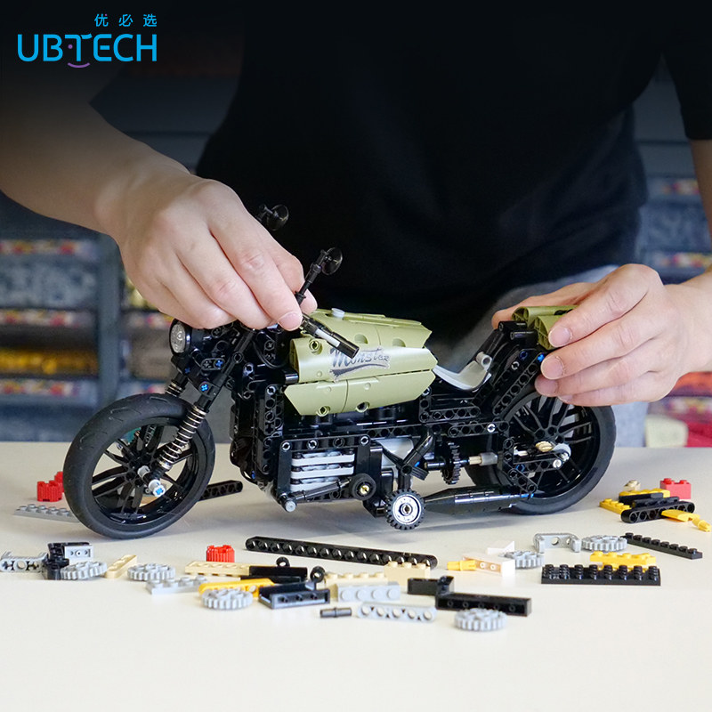 UBTECH UBTECH BAFENG 오토바이 지능형 프로그래밍 로봇 조립 키트 전자 빌딩 블록 어린이 교육 줄기 원격 제어 장난감 조립 초등학교 JIMUGO 오토바이