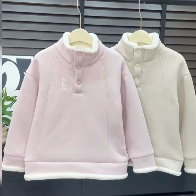 儿童纯色半高领中大童保暖上衣潮