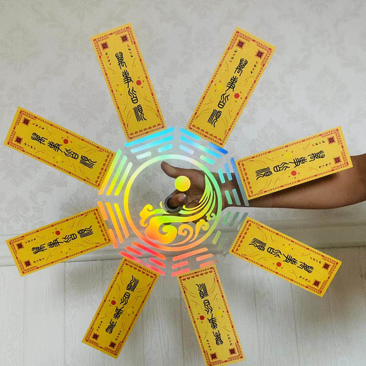 药指转盘小僵尸cos 手转盘天师符cos变装道具 手指旋转牌黄卡樱姬