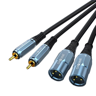 秋叶原双莲花转双卡农公母头转莲花头音频连接线XLR转RCA调音台线