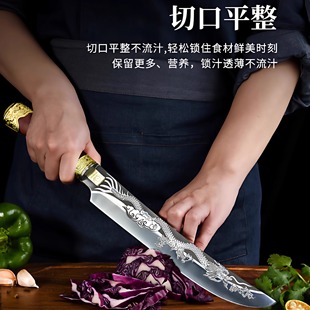 龙泉菜刀手工锻打屠宰料理刀锋利切菜切肉剔骨分割刀刺身刀具厨房