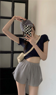 潮xxs加小码 145 150cm矮小个子夏高腰显瘦少女风休闲抽绳运动短裤