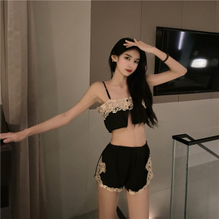 xxs 145小码 150cm矮小个子性感薄款 家居服蕾丝小个吊带睡衣套装