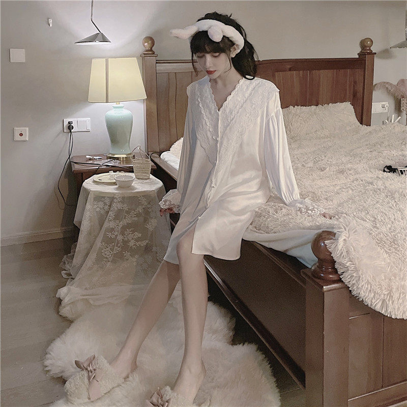 145/150cm矮小个子睡衣冰丝性感丝绸蕾丝睡裙真丝家居服xxs加小码