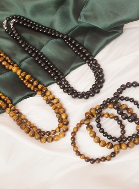 虎眼石串珠女轻奢项链手串新中式