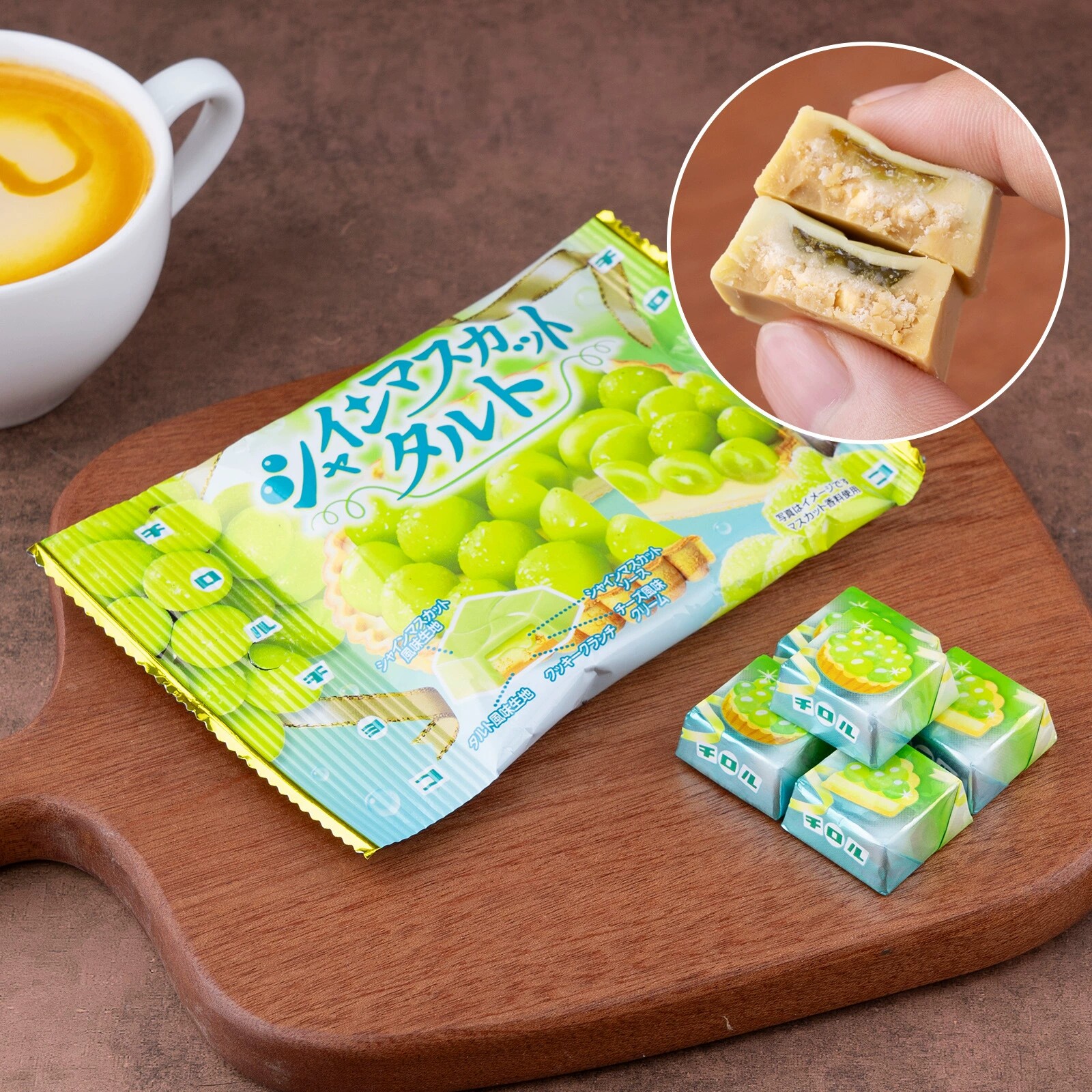 日本进口松尾Tirol巧克力青提挞味糯米糍夹心巧克力休闲甜食袋装