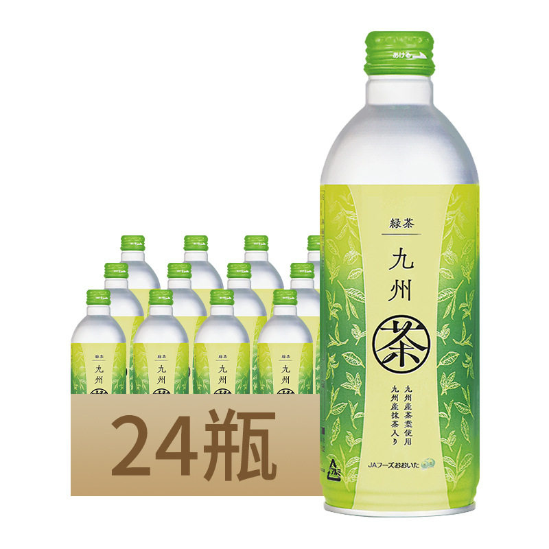 日本原装进口大分九州抹茶绿茶饮料490ml*24瓶整箱茶饮料