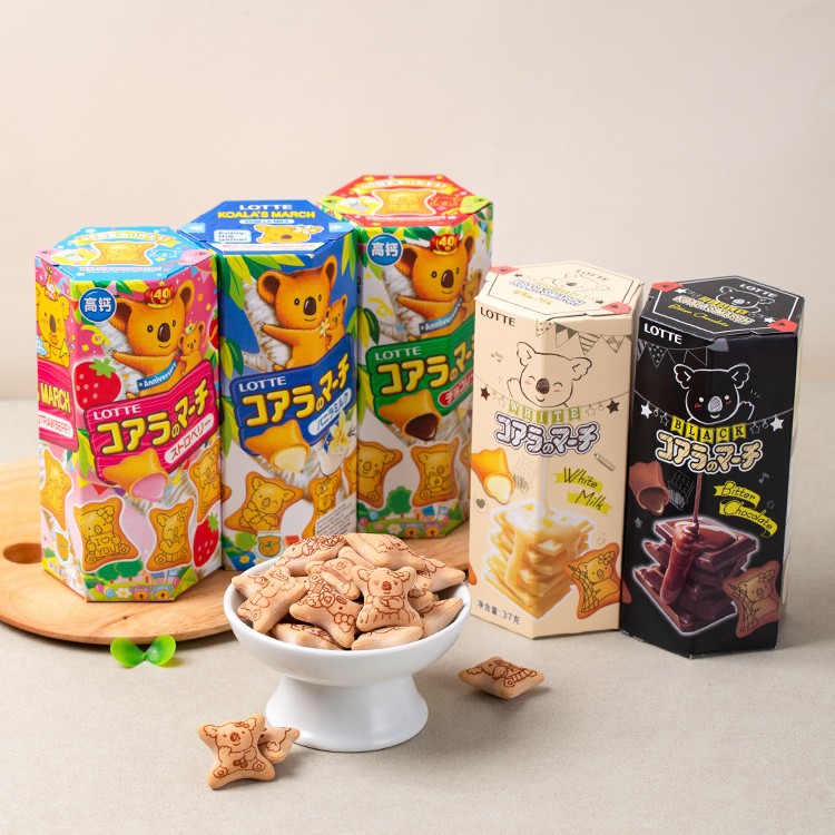 泰国进口LOTTE乐天小熊饼干巧克力味夹心注心熊仔饼儿童休闲零食