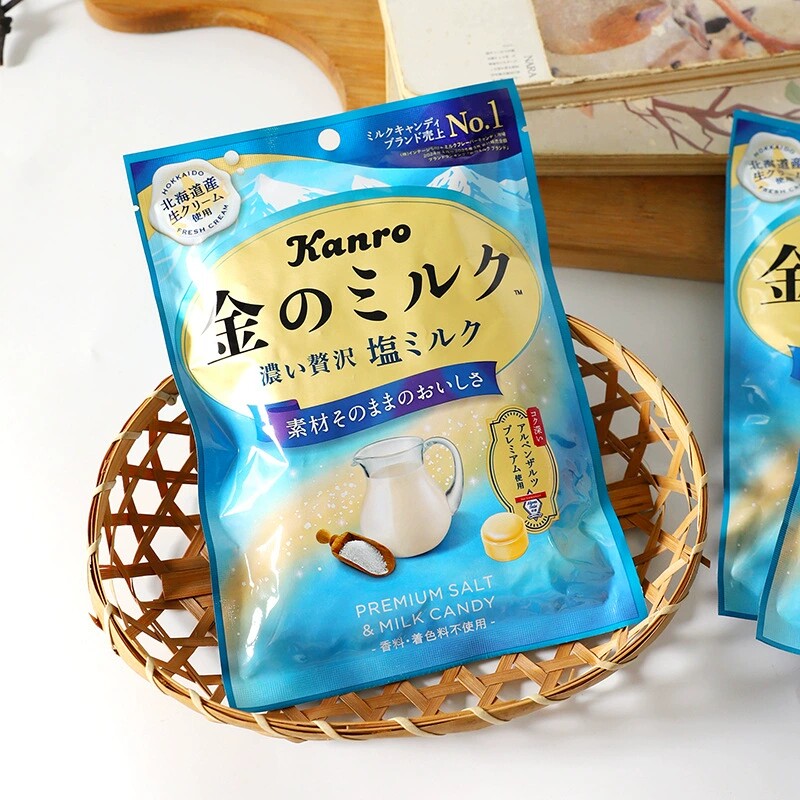 日本进口甘乐北海道牛奶盐味糖果儿童奶糖婚庆喜糖高颜值网红零食