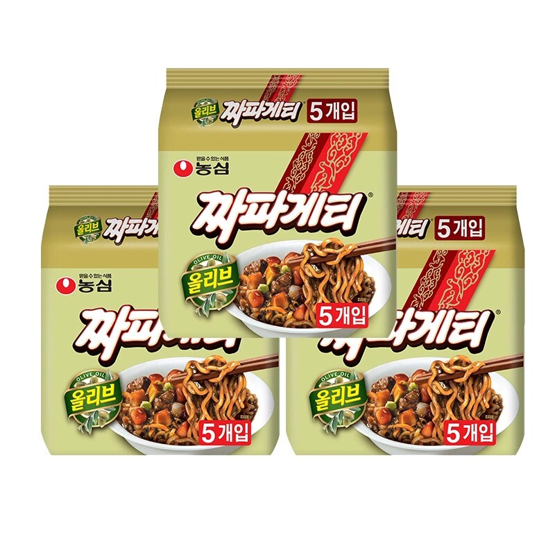 韩国进口农心炸酱面拉面韩式夜宵速食干拌面方便面140g*5袋