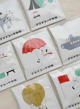 日本直邮 pusipusina 袋泡咖啡纯黑咖啡 卡通设计可爱 10g/小包