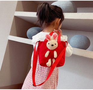 儿童包包女童斜挎包时尚 韩版 公主女孩宝宝可爱小兔子帆布单肩背包