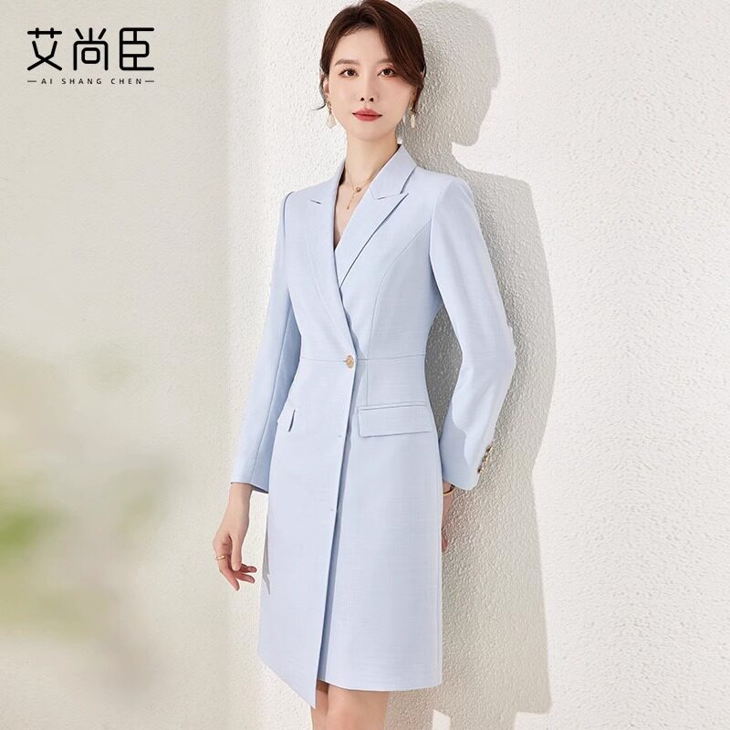 OL职业装连衣裙女秋美容师工作服
