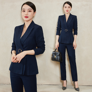 美容院店长前台售楼部工作服职业装女套装春秋爱尚臣时光国际高端