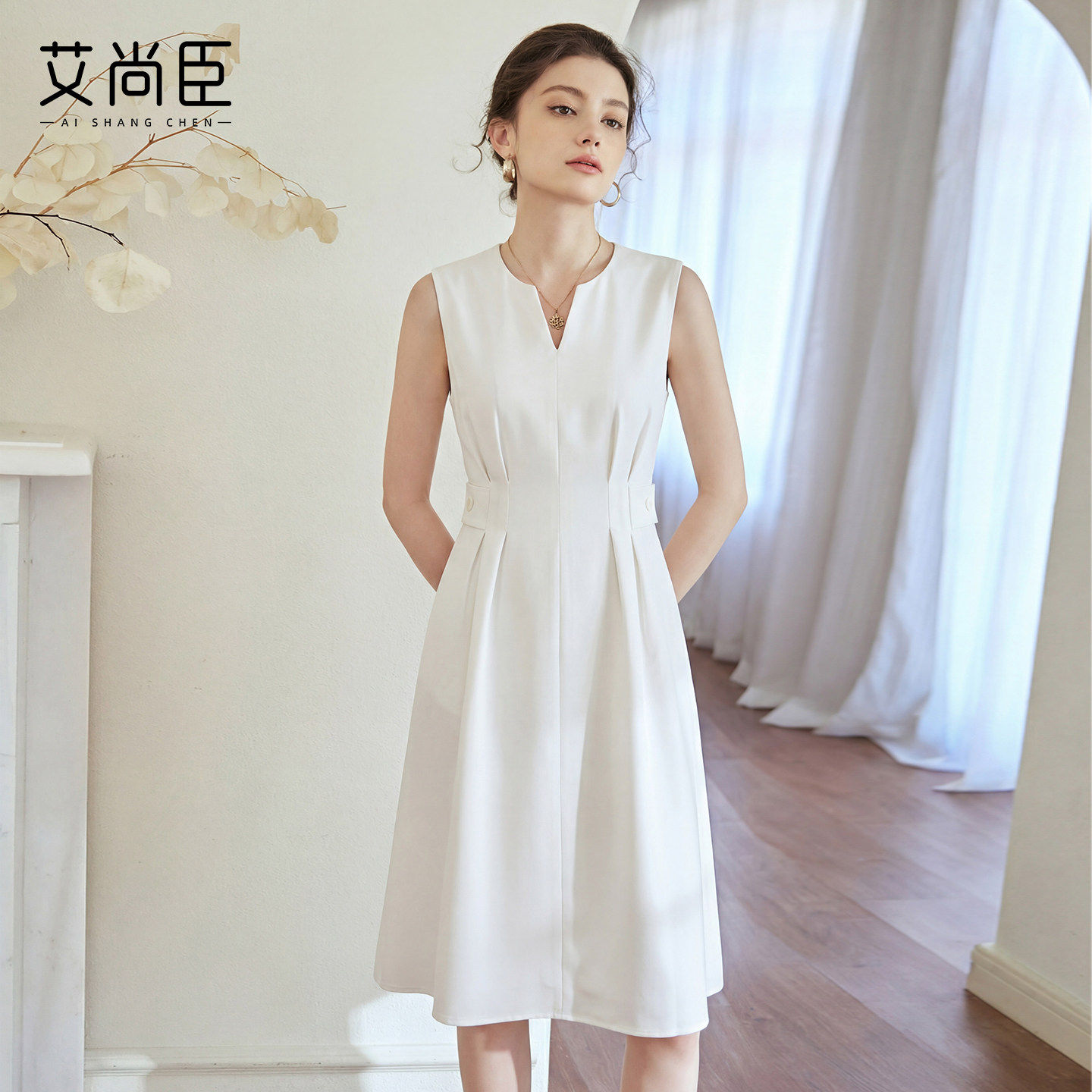 艾尚臣职业连衣裙女美容师工作服