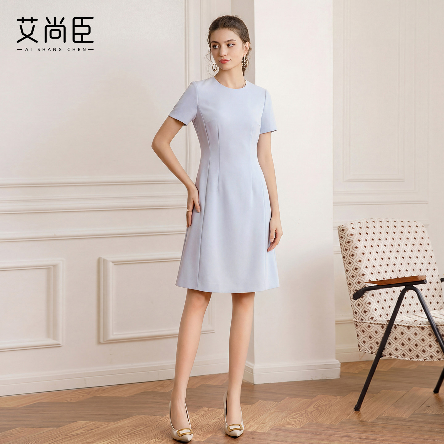 艾尚臣职业装连衣裙女美容师工装