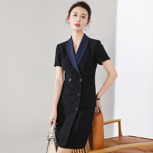 美容顾问爱尚臣工作服连衣裙女夏款职业装整形医院前台咨询师服装