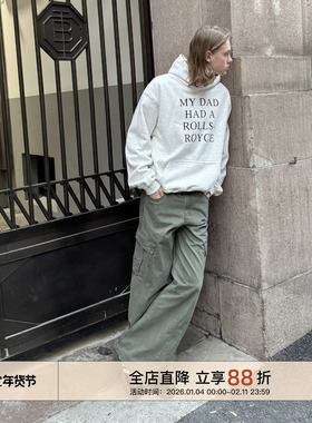 EMP 美式复古军绿色多口袋直筒休闲工装伞兵裤男女Cleanfit阔腿裤