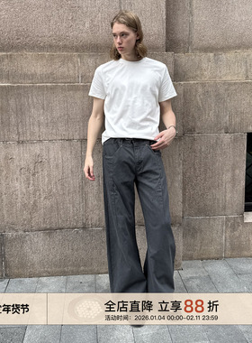 EMP 结构设计感复古水洗百搭休闲直筒工装裤男女Cleanfit阔腿长裤