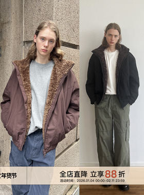 EMP 90白鸭绒冬季立领轻薄羽绒服男潮复古短款座山雕毛领保暖外套