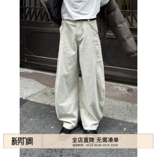 裤 EMP 男女Cleanfit宽松阔腿工装 复古水洗直筒廓形弯刀休闲裤 美式