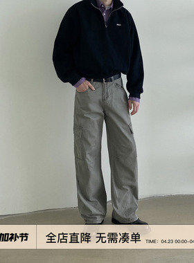 EMP Studio 美式复古多口袋Cleanfit直筒工装裤男休闲阔腿长裤