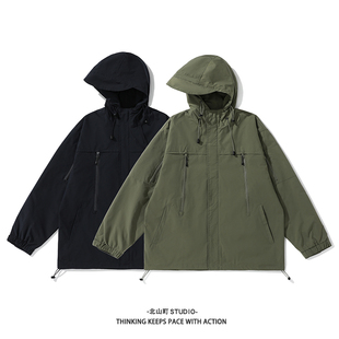 秋装 休闲上衣 外套冲锋衣男女日系情侣机能户外风连帽夹克流行秋季