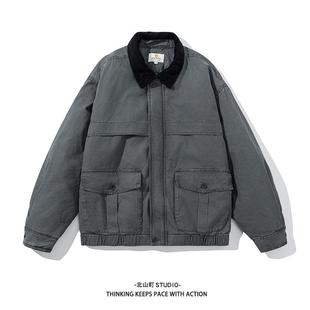 新款 灯芯绒领棉衣外套加厚男士 棉袄 日系潮牌保暖水洗冬装 EMP