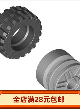 MOC 92402小颗粒益智积木散件配件黑色30.4x14mm轮胎