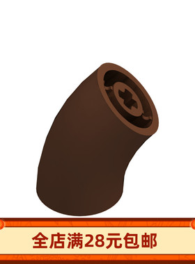 积木 65473 棕色 黑色 2x2 45°弧形十字孔圆砖 连接件 63728