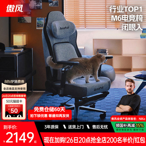 [耐猫抓]傲风M6猫抓椅电竞椅