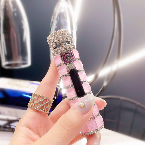 新款双电弧打火机便携 usb充电防风长圆条感应点烟器个性创意女式