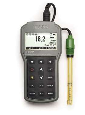 意大利HANNA 超纯水微电脑EC-TDS-电阻率-NaCI-测定仪  HI98197