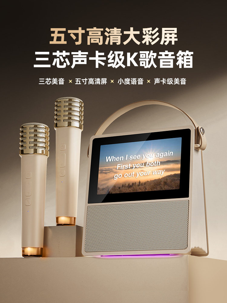 Ekrаnlı Bluetooth mikrofon və karaoke dinamiki dəsti