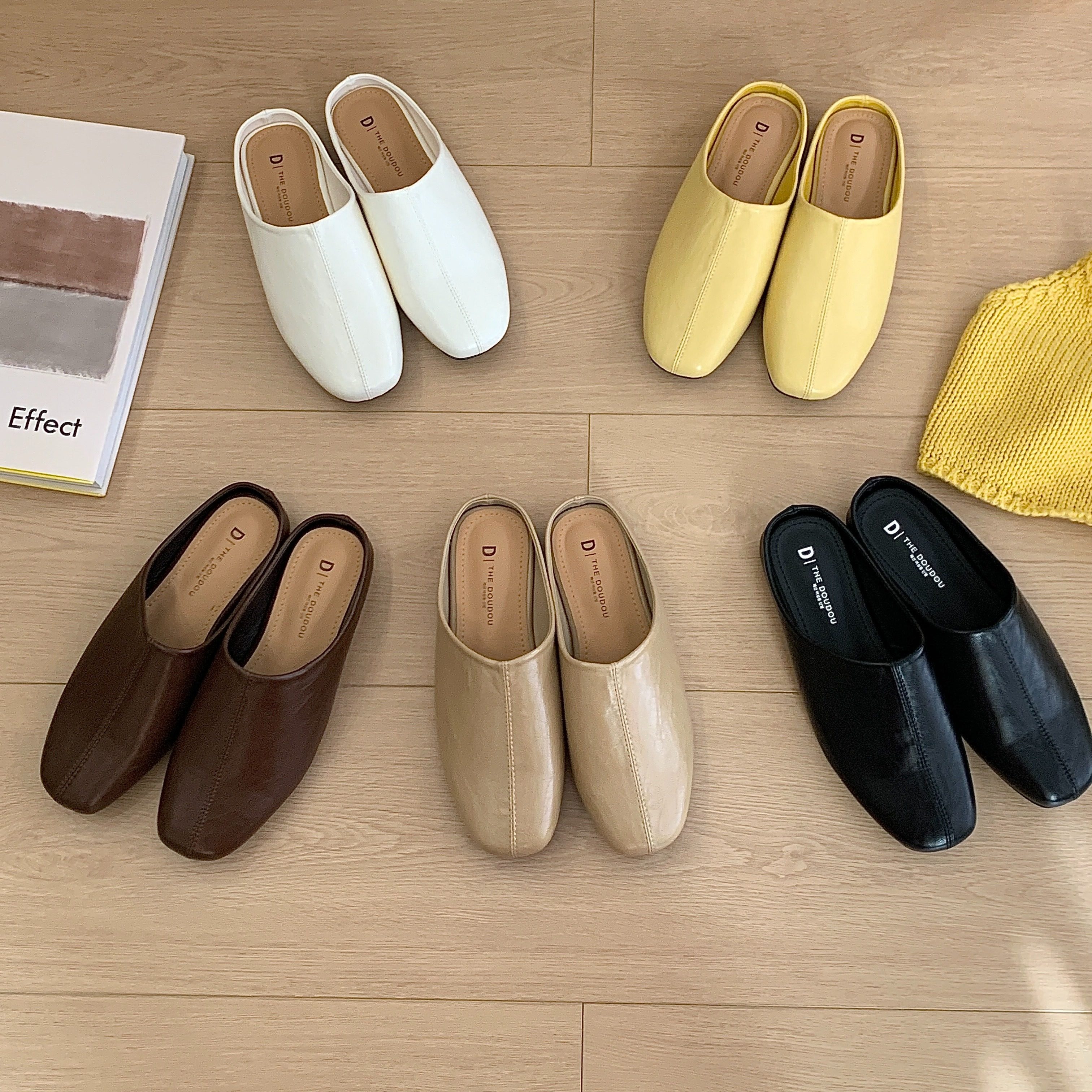 豆豆高级感柔软半拖鞋女夏外穿包头平底懒人一脚蹬休闲穆勒鞋,女鞋,包头拖,淘宝优惠券,粉丝福利购,淘宝优惠卷