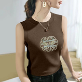 新款 莫代尔棉圆领T恤背带背心女修身 显瘦内搭无袖 夏季 上衣打底衫