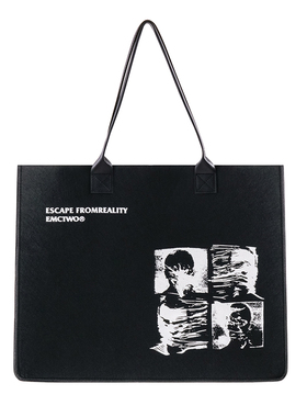 EMCTWO原创超大容量LOGO学生手提袋拎书袋外出时尚男女包包国潮牌