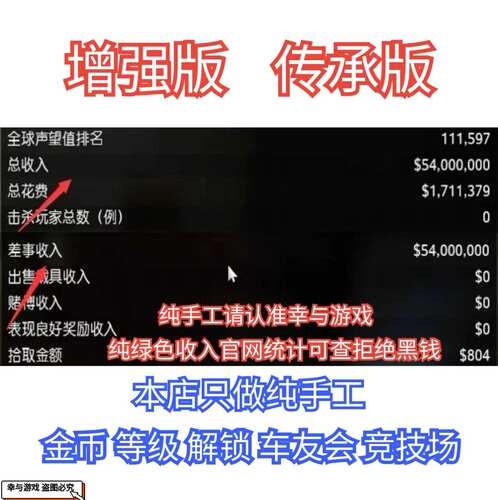 steamg刷钱PS5 线上模式 增强版 传承版 R星刷金 epic代练纯手工